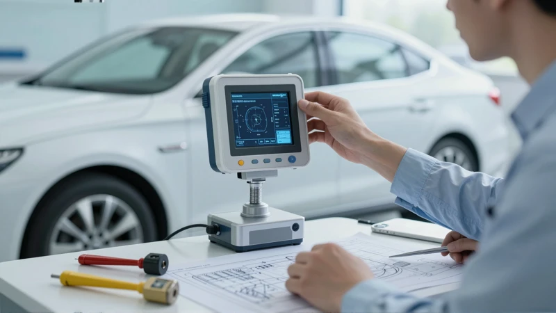 Inspeción de sedán moderno con herramientas y tecnología