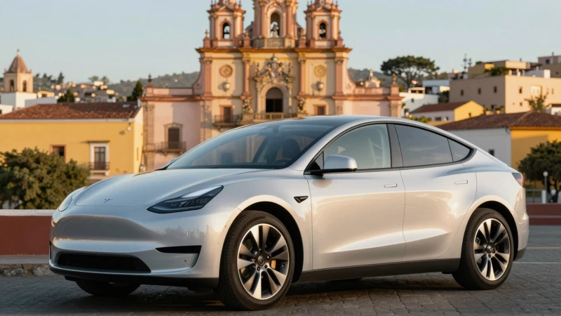 Coche moderno en Guanajuato al atardecer