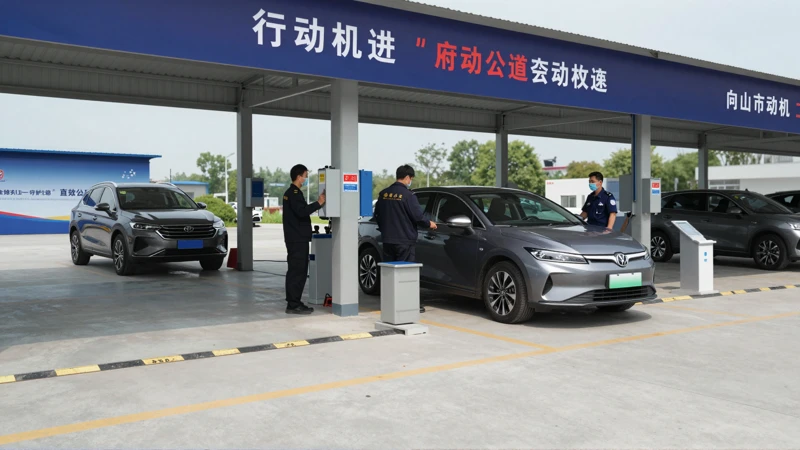 Coche moderno inspeccionado bajo luz natural