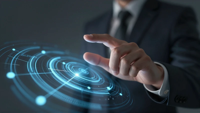 Manos tocando esquemas digitales de datos avanzados