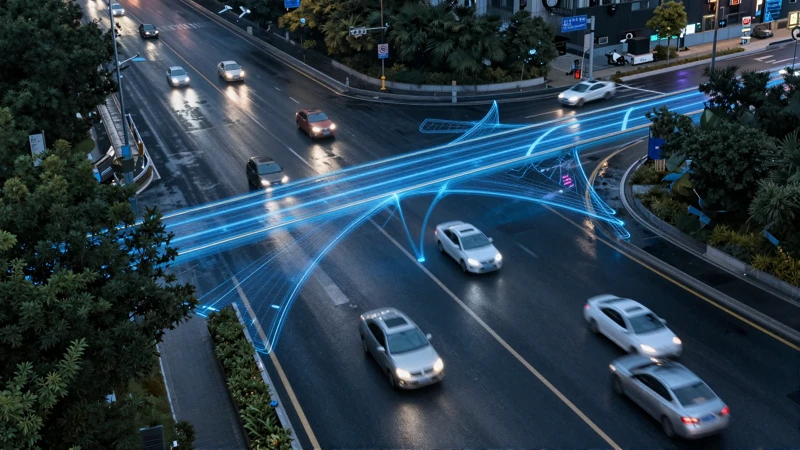 Vista aérea digital de flujo vehicular optimizado