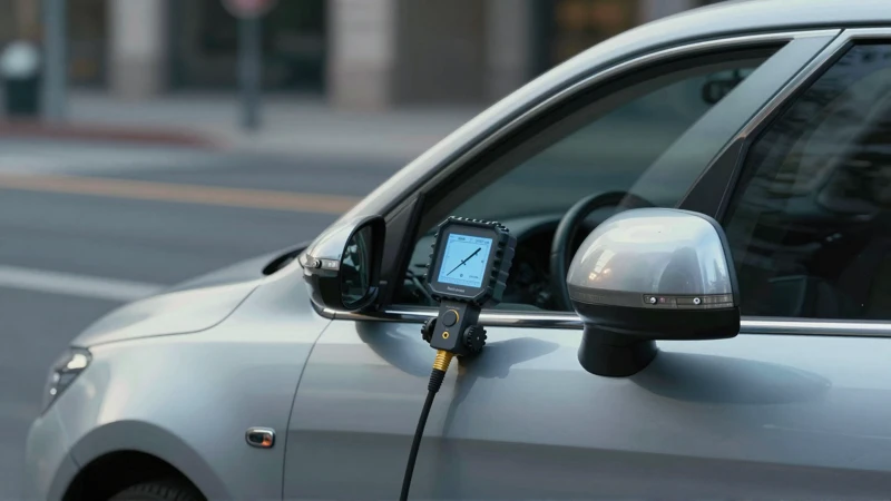 Coche moderno en ciudad con luz cinematográfica y detalle